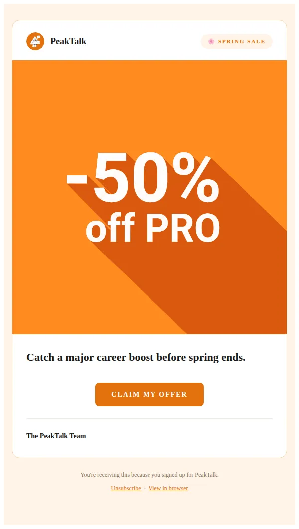 PeakTalk email: Psst… something for you inside
