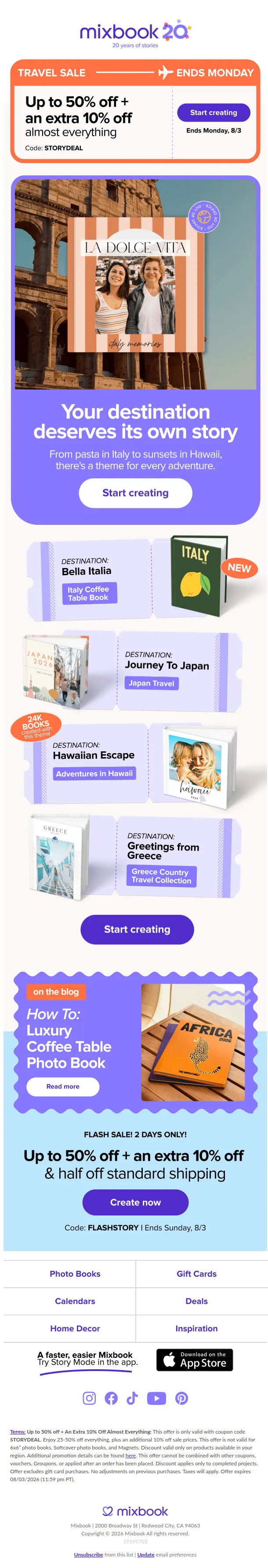 Mixbook email: Trendy designs for every destination ✈️