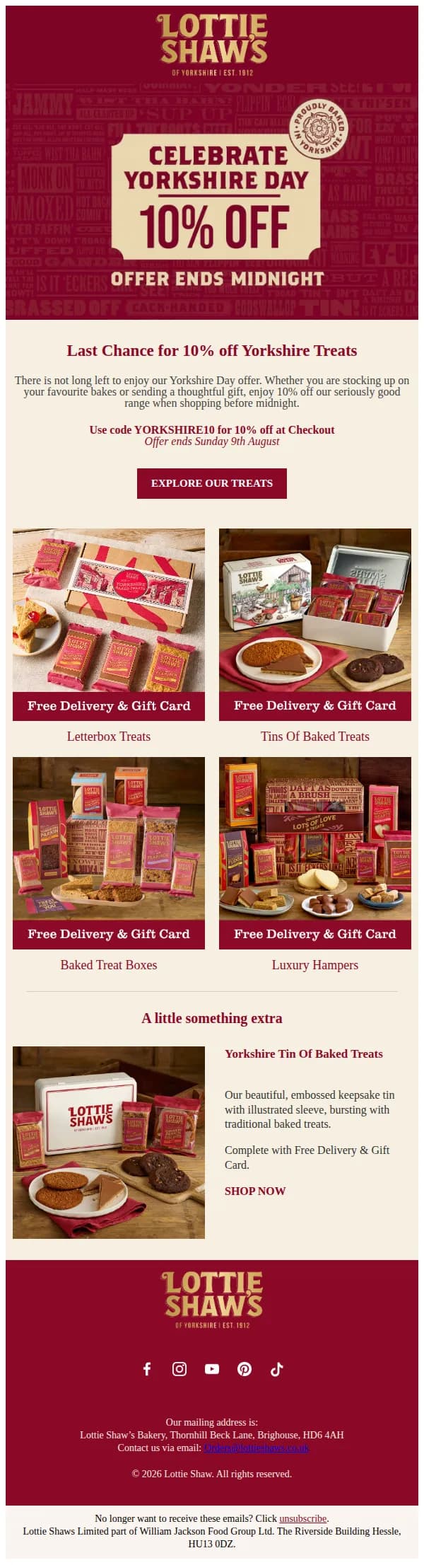 Lottie Shaw's email: Last Chance for 10% Off