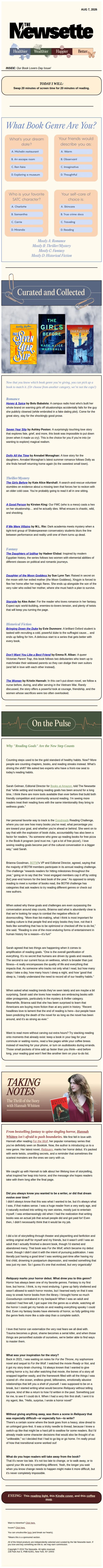 The Newsette email: This one's for the bookworms.
