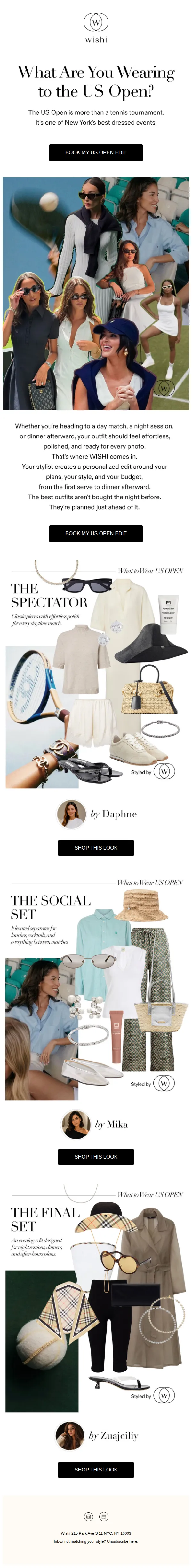 Wishi email: Ready for the US Open?