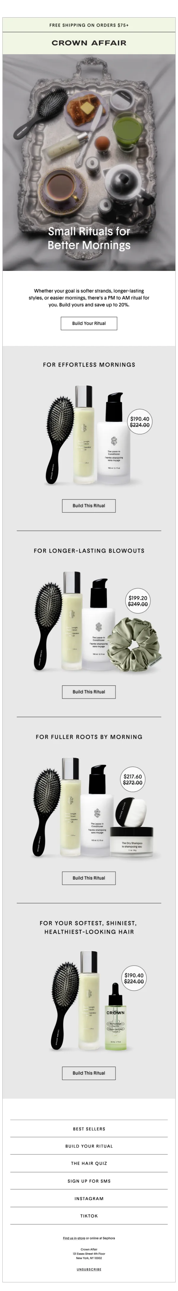Crown Affair email: Build Your PM to AM Ritual