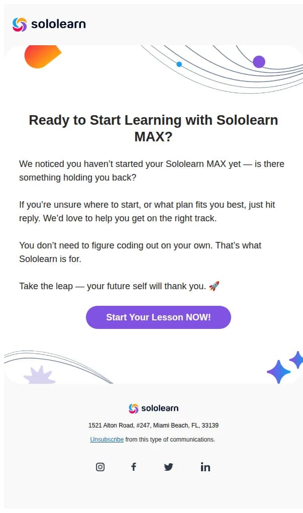 Sololearn email: Still Thinking About Sololearn MAX?
