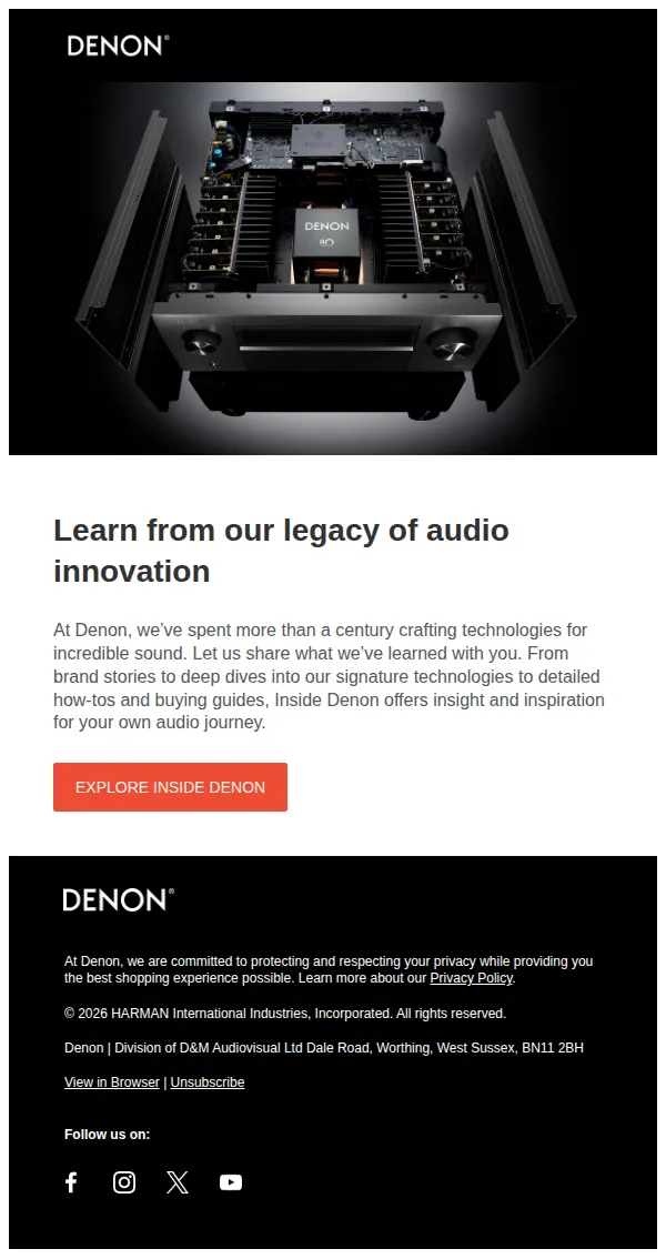 Denon email: ✨ Discover the rich heritage of Denon’s premium audio ✨