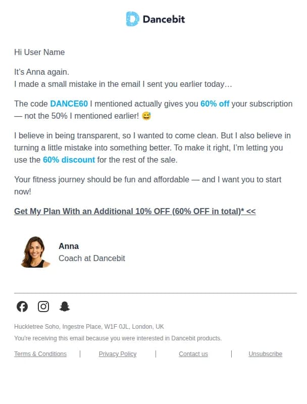 Anna email: Oops! I made a mistake…