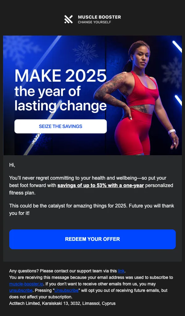 Calisthenics Workouts email: 2025: The year to invest in yourself!