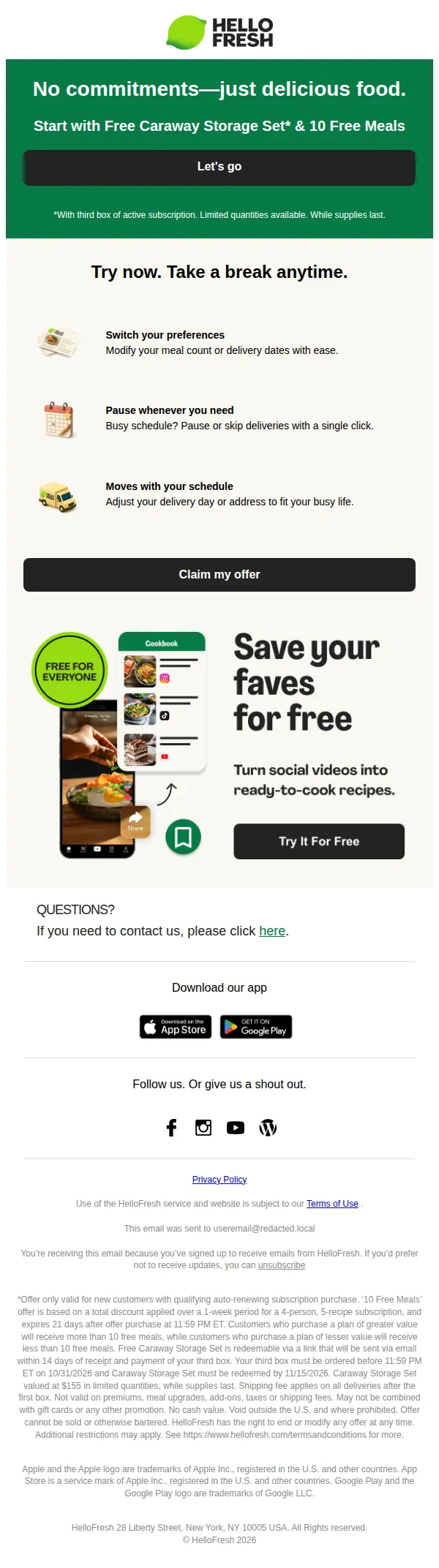 HelloFresh email: Your plan, your schedule, your way 📲