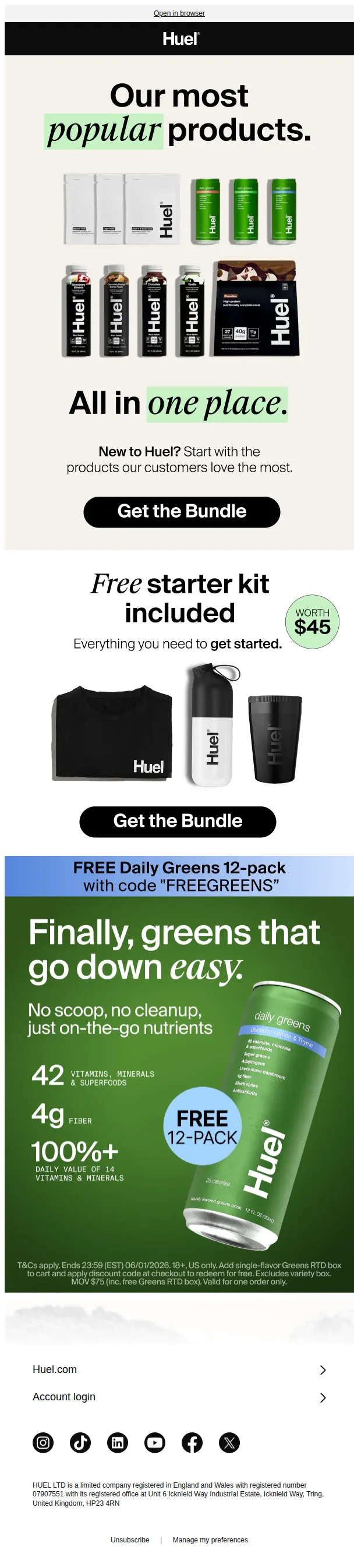 Huel email: Your first Huel order? Sorted 📦