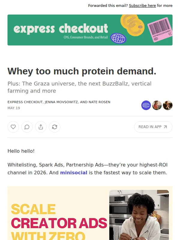 Express Checkout email: Whey too much protein demand.