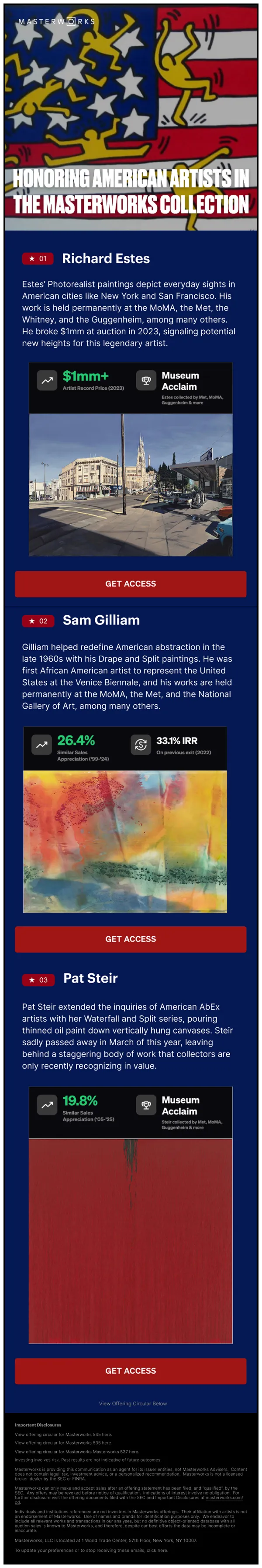 Masterworks email: American Artists in Masterworks Collection