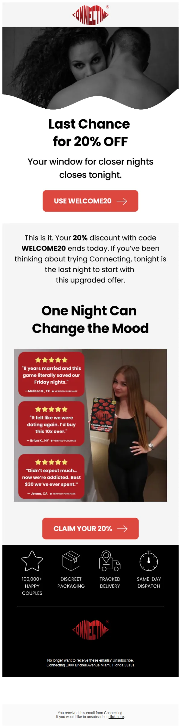 Connecting email: 20% OFF Ends Tonight