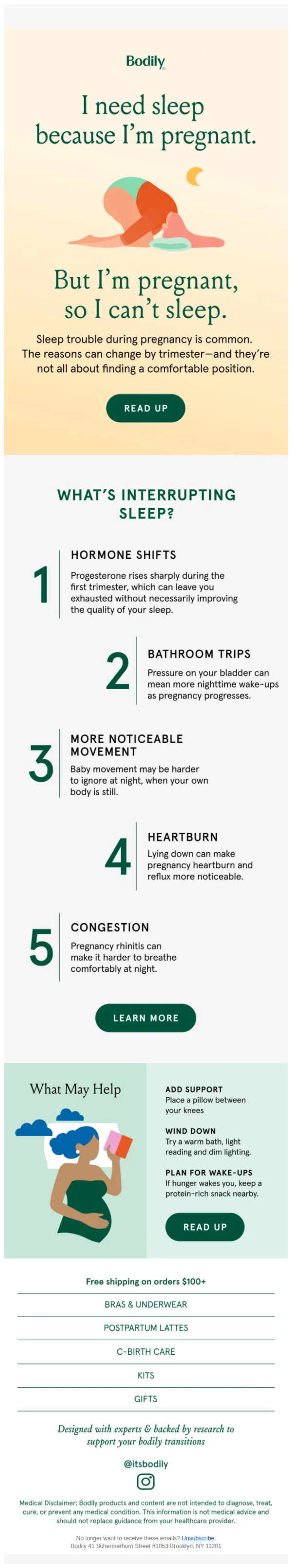 Bodily email: Pregnancy insomnia is common