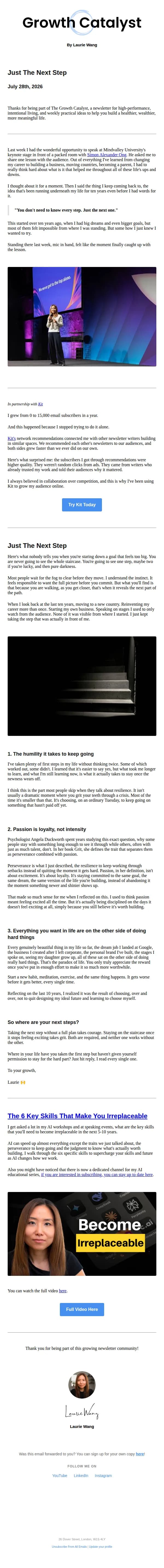 Laurie Wang email: Just The Next Step