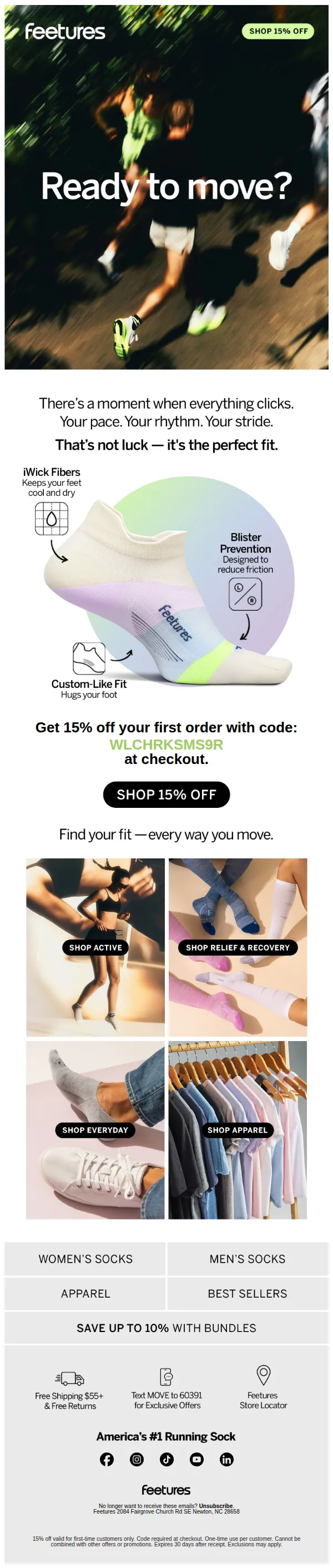 Feetures email: Ready to move? 🏃