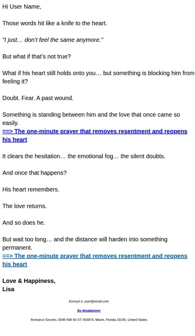 Romance Secrets email: “I just… don’t feel the same anymore.”