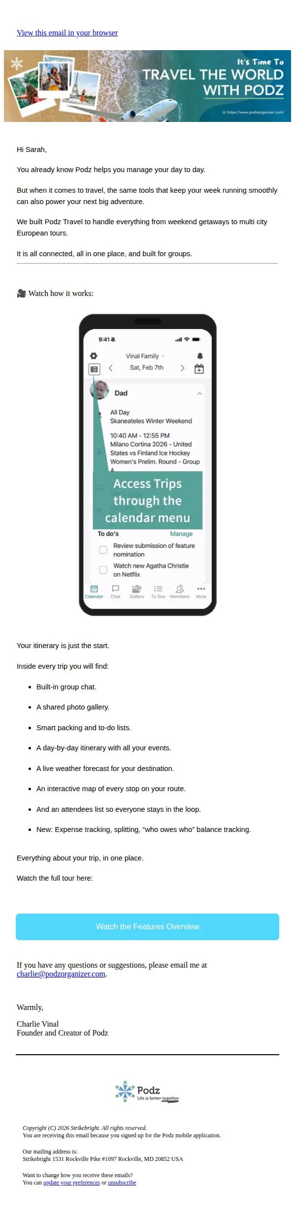 Podz email: There’s more to Podz than you think