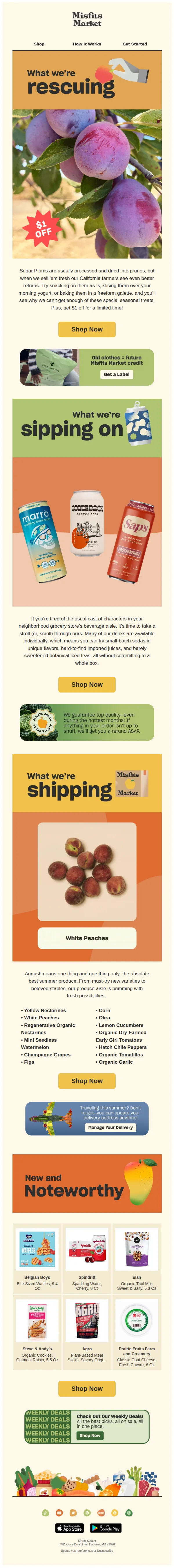 Misfits Market email: Introducing Organic Sugar Plums + What’s New This Week