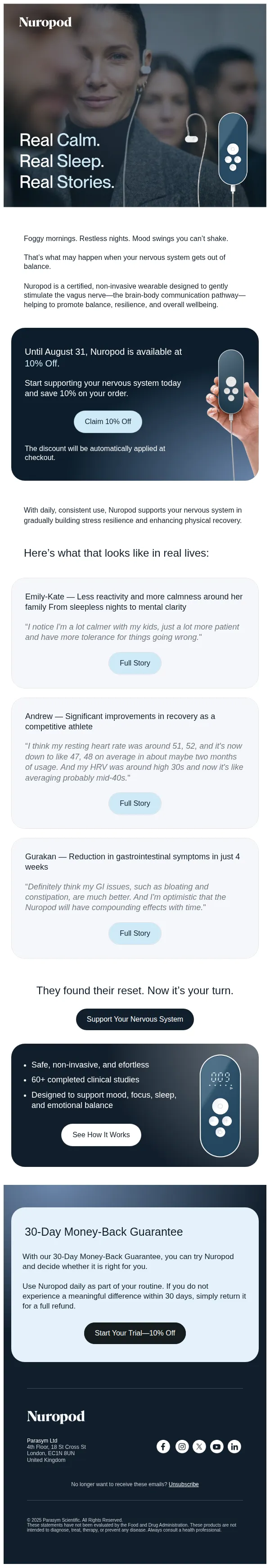 Nuropod email: Real Calm. Real Sleep. Real Stories.