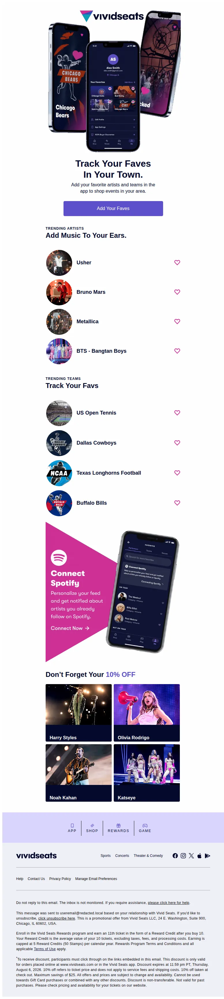 Vivid Seats email: Your Faves at Your Fingertips ❤️📱