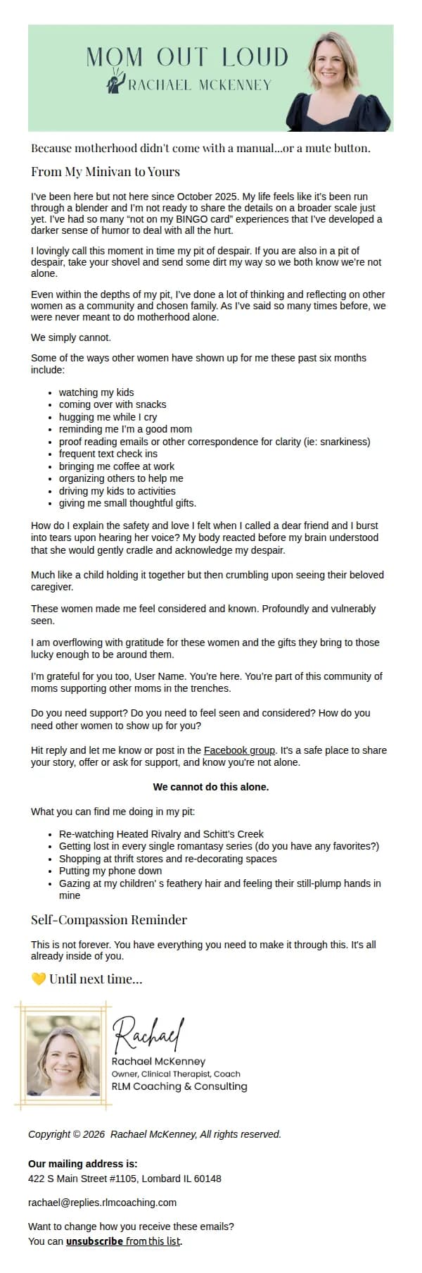 RLM Coaching email: it's been a minute..