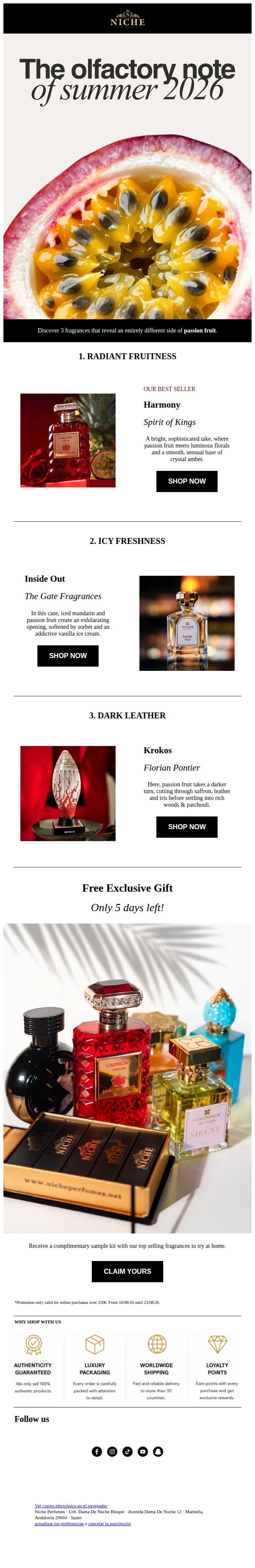 Niche Perfumes email: Passion Fruit, But Make It Niche.
