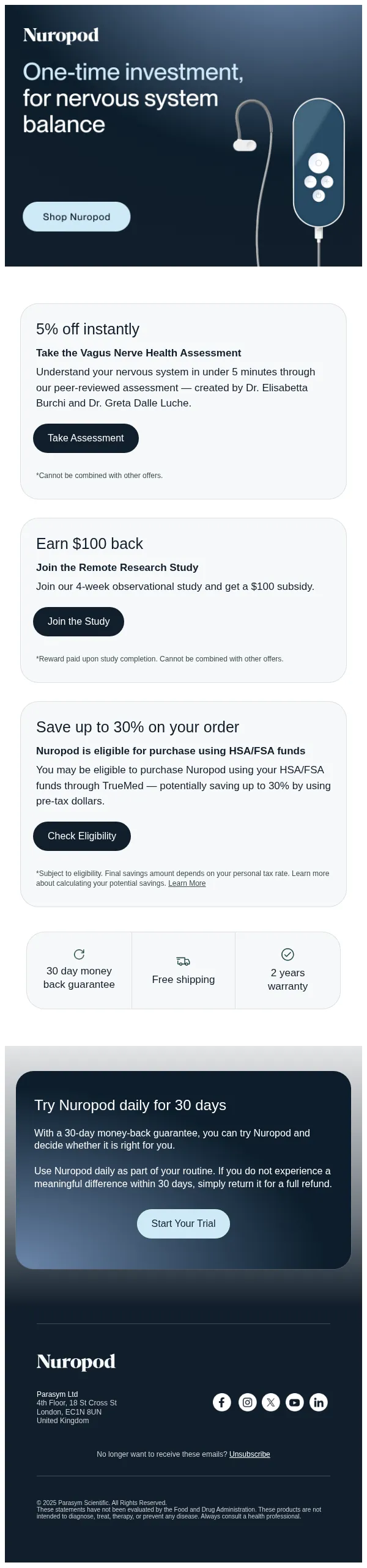 Nuropod email: Ways to make Nuropod more affordable