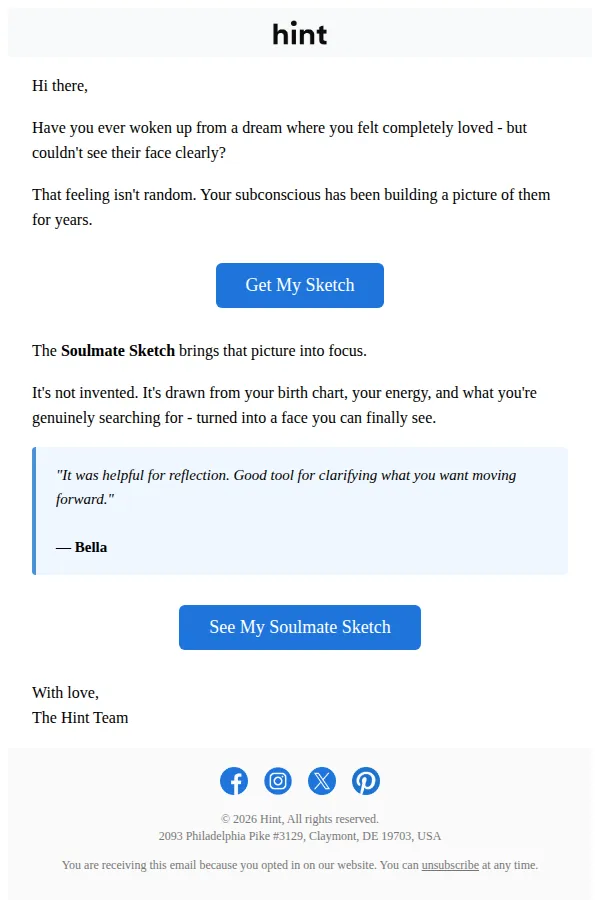 Hint App email: Your subconscious mind already knows them 💭