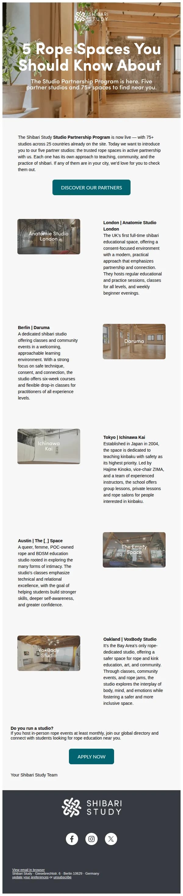 Shibari Study email: 5 Rope Spaces You Should Know About