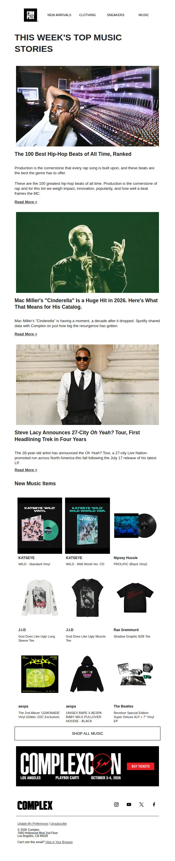 Complex email: The Best Hip-Hop Beats of All Time 🎶