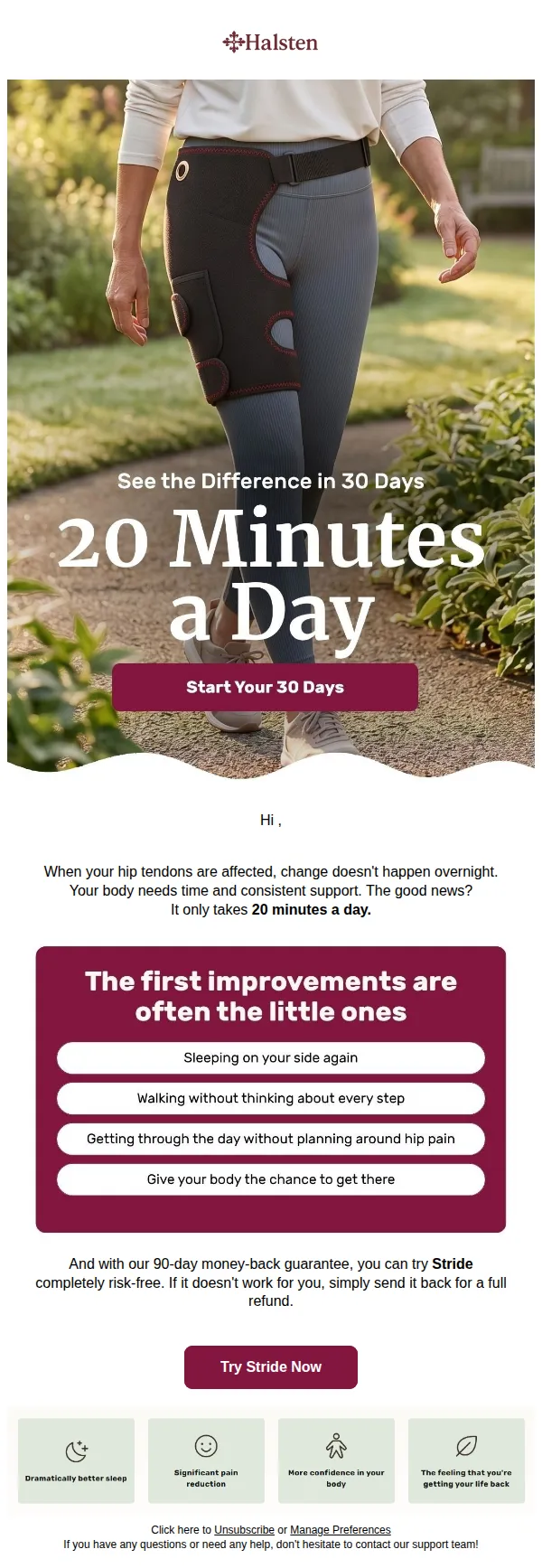 Halsten email: What 30 Days With Stride Can Do