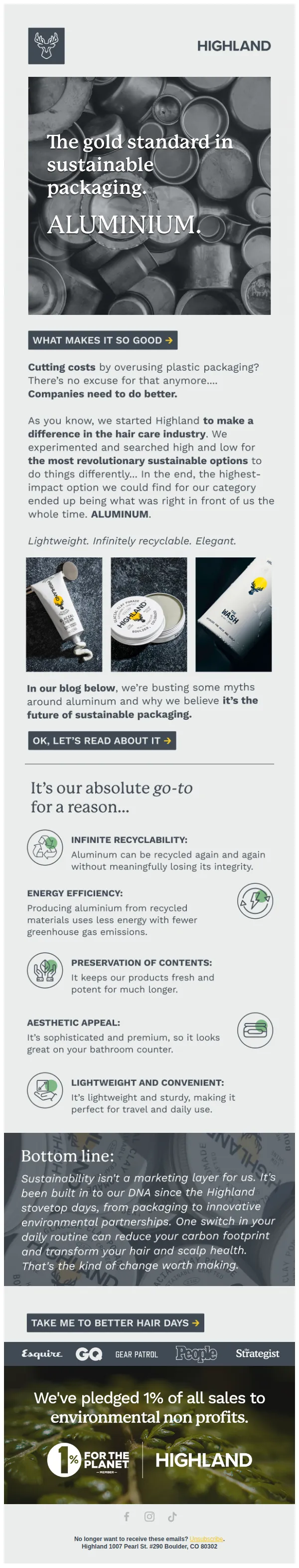 Highland email: This familiar material is actually revolutionary...