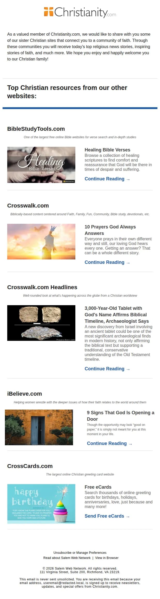 Christianity.com email: You're Invited! Discover Your Faith with Us