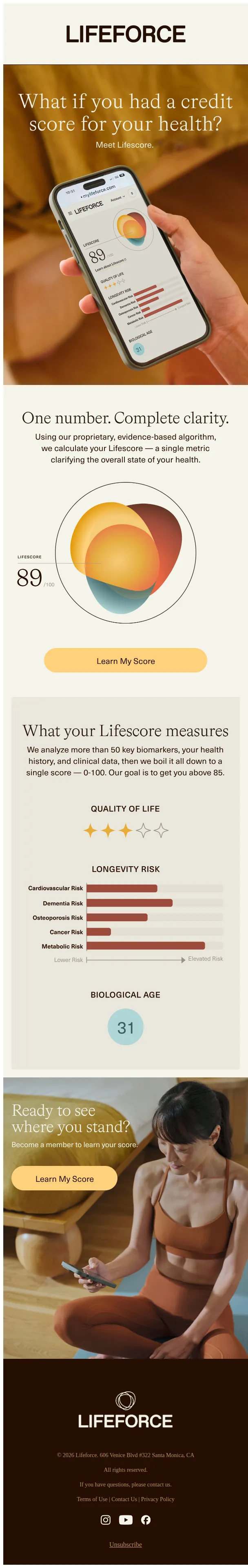 Lifeforce email: Want a credit score for your health?
