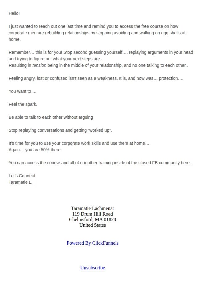 Taramatie Lachmenar email: Last Reminder - Don't Lose Access..
