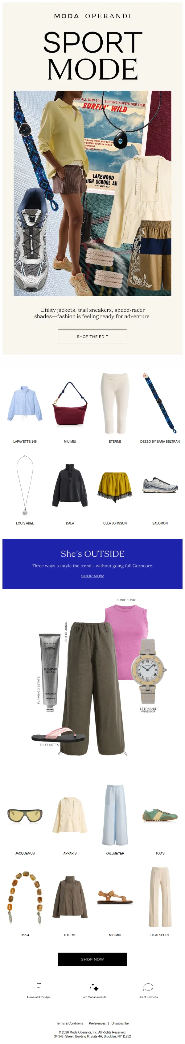 Moda Operandi email: SPORT Mode
