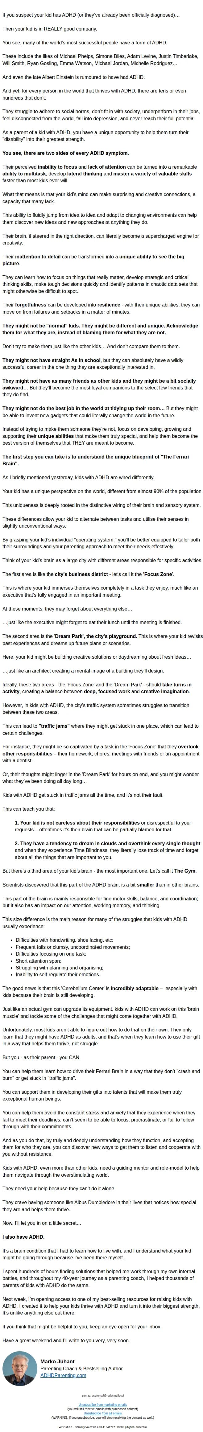 Strategic Parenting email: How to help your kid drive their “Ferrari Brain”