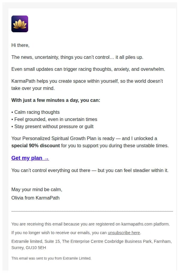 KarmaPath email: Feeling overwhelmed by world events?