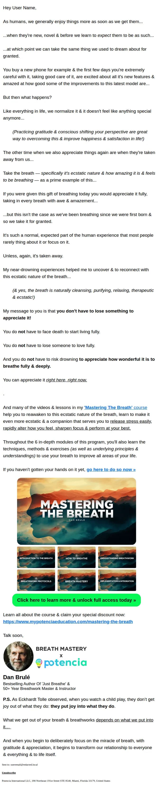 Dan Brulé email: the ecstatic nature of the breath