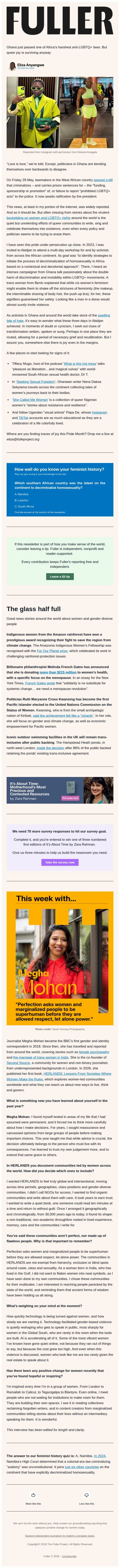 Fuller Project email: Pride under persecution