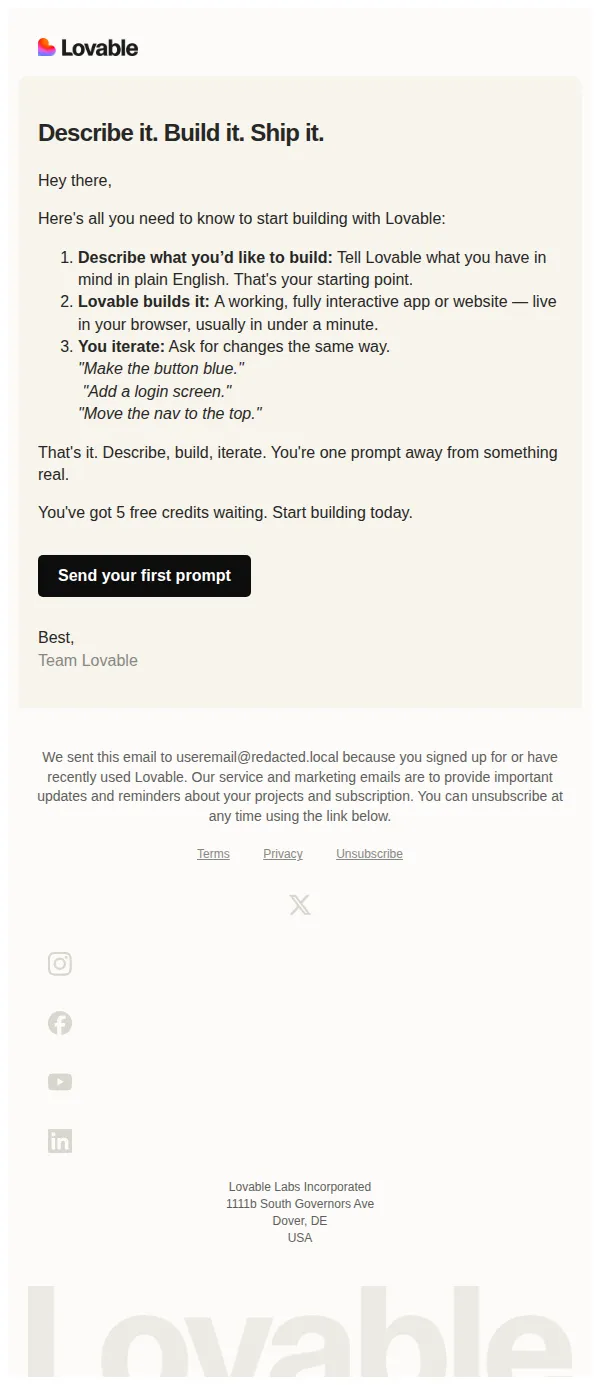 Lovable email: Here's exactly how Lovable works (in 30 seconds)