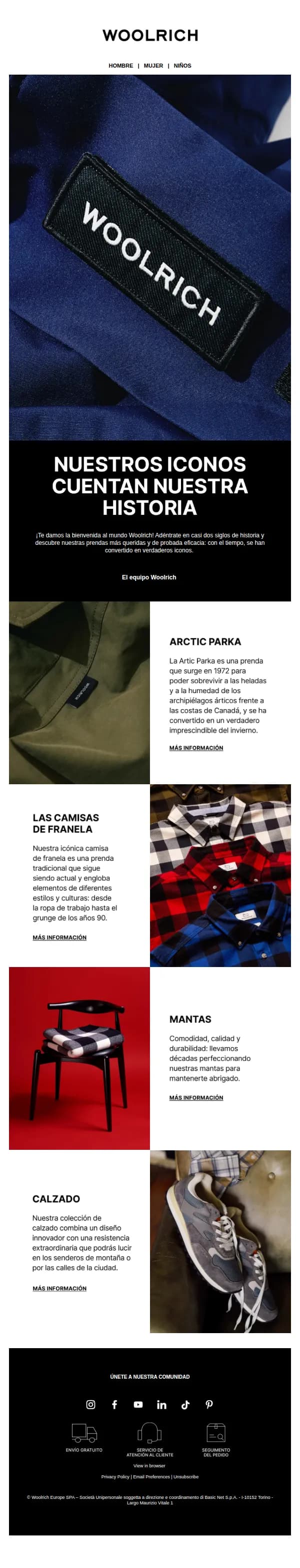 Woolrich email: ¡Vamos a conocernos mejor!