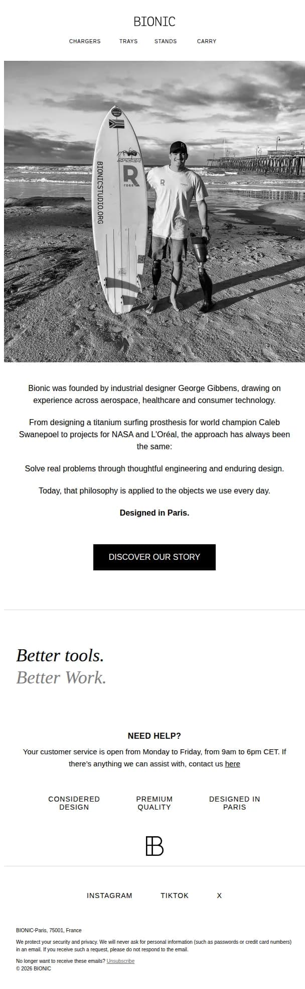 BIONIC email: DESIGN, WITHOUT COMPROMISE