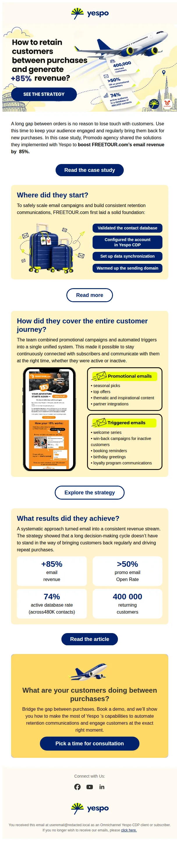 Yespo CDP email: In retention, silence isn’t golden 👀