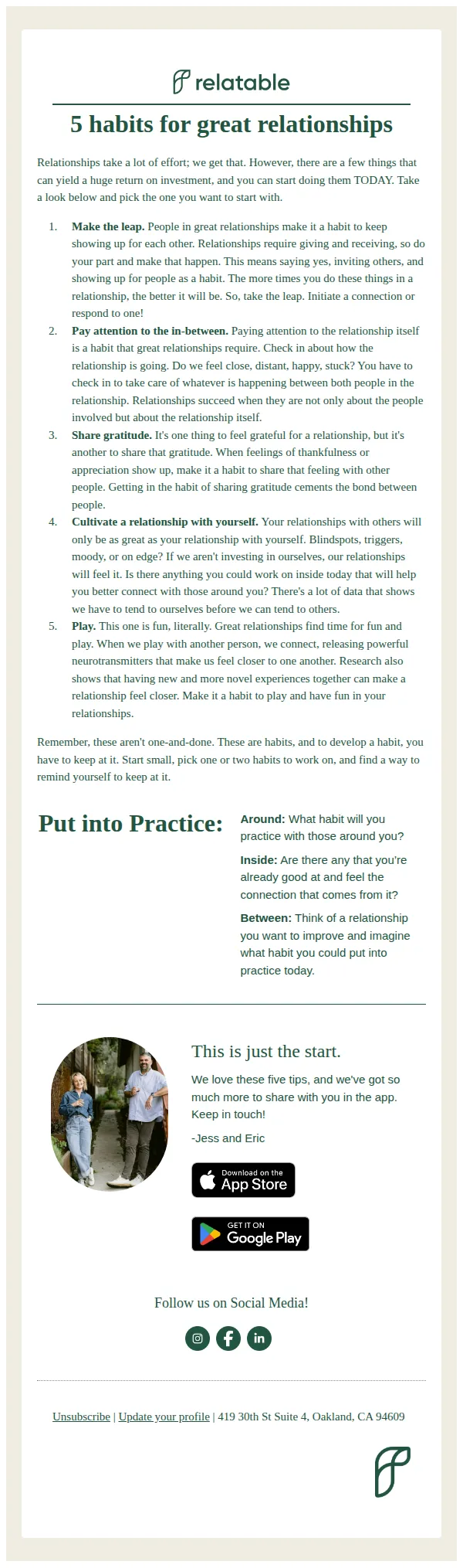 Relatable email: Five habits that will make your relationships great