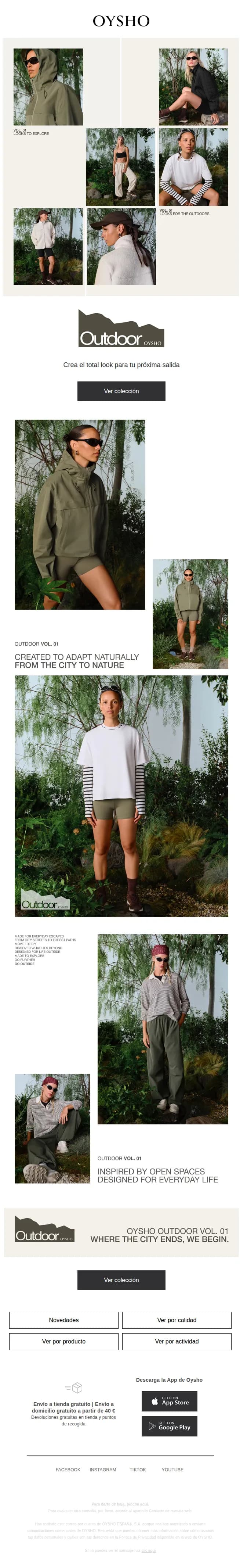 Oysho email: Nueva colección | Outdoor