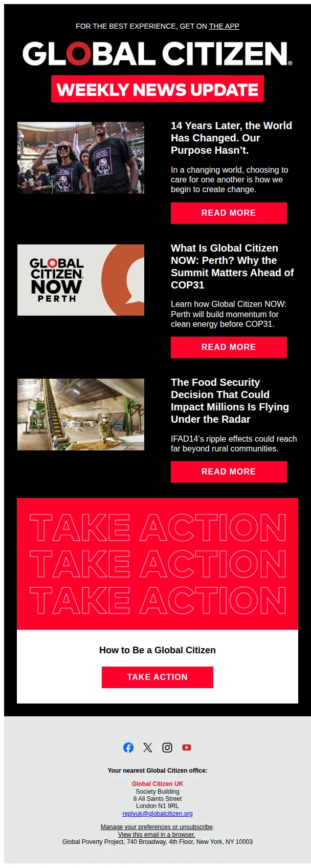 Global Citizen email: 14 Years Later, the World Has Changed. Our Purpose Hasn’t.