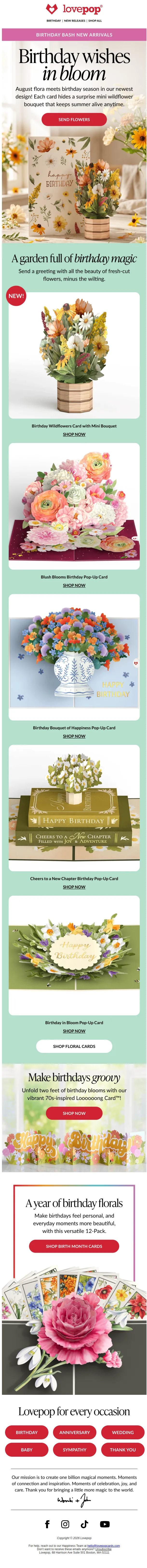 Lovepop email: NEW Wildflowers Mini Bouquet Card 🌼