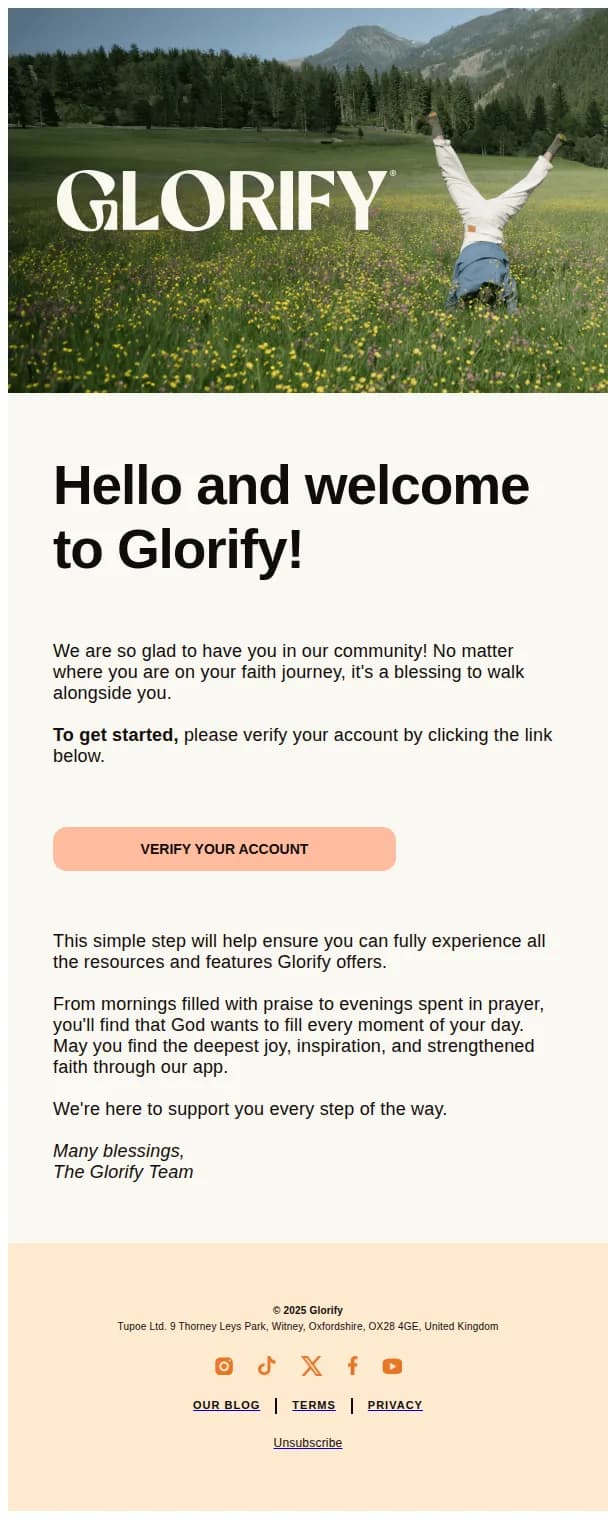 Glorify email: Your journey to deeper faith awaits 💛
