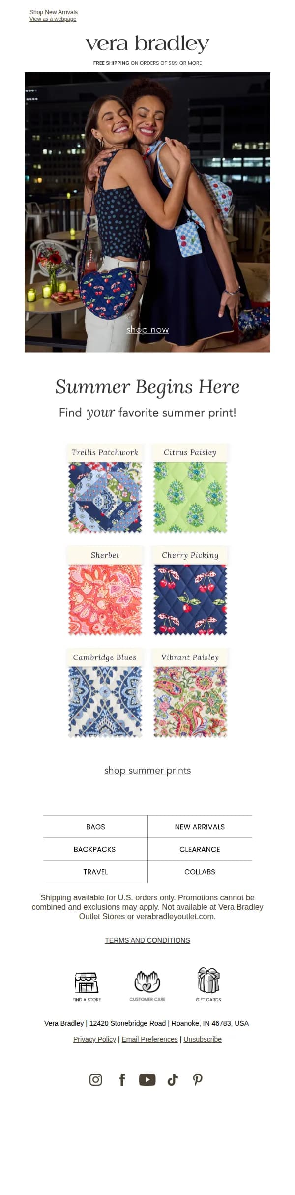 Vera Bradley email: Open now for NEW ARRIVALS you'll ♥️