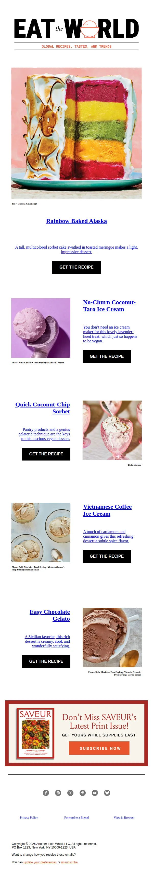 SAVEUR email: It’s still ice cream season! Our favorite recipes
